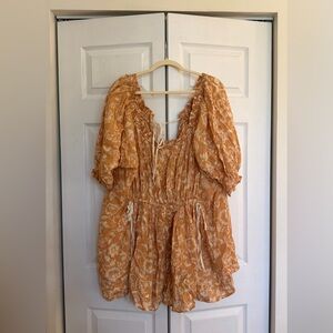 Free People Floral Puff Sleeve Dress